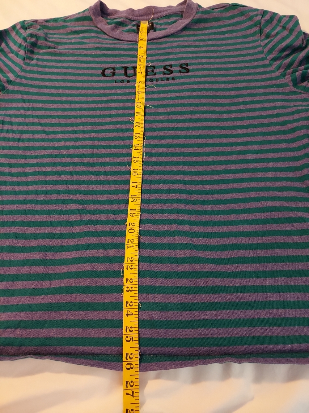 GUESS Originals Robertson Striped Tee - Purple & Teal - Picture 8 of 9